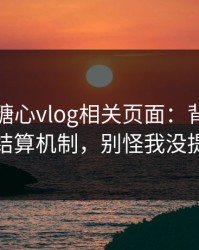 我查了糖心vlog相关页面：背后的广告结算机制，别怪我没提醒