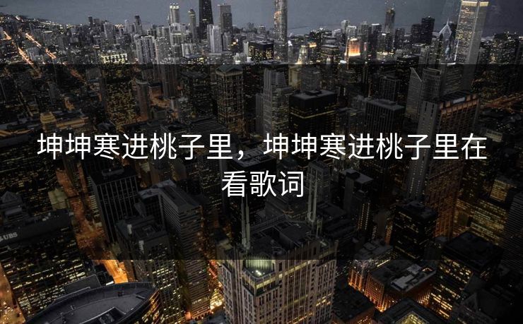 坤坤寒进桃子里，坤坤寒进桃子里在看歌词