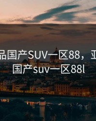亚洲精品国产SUV一区88，亚洲精品国产suv一区88l
