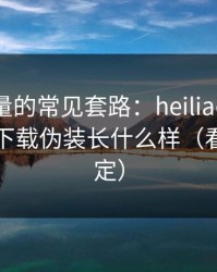 灰色流量的常见套路：heiliao最常见的伪装下载伪装长什么样（看完再决定）