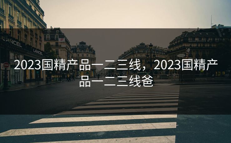 2023国精产品一二三线，2023国精产品一二三线爸
